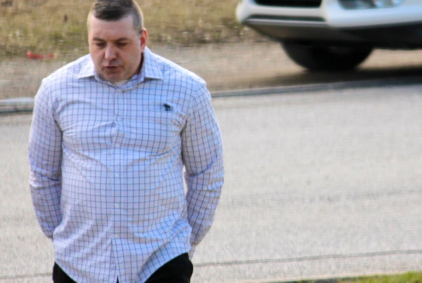 Kevin LeCointre is seen on his way into Stephenville Provincial Court on Tuedsay.