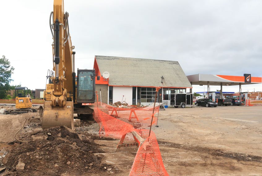 The site of the old North Atlantic gas station in Deer Lake will host a planned Orange Store, Tim Hortons and a Dairy Queen.