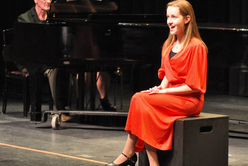 Gina Spencer competed in the musical theatre, any voice, 15 years and under category at the Corner Brook Rotary Music Festival on Wednesday. Spencer sang "One Hundred Easy Ways to Lose a Man," from "Wonderful Town" during afternoon competition at the arts and culture centre.