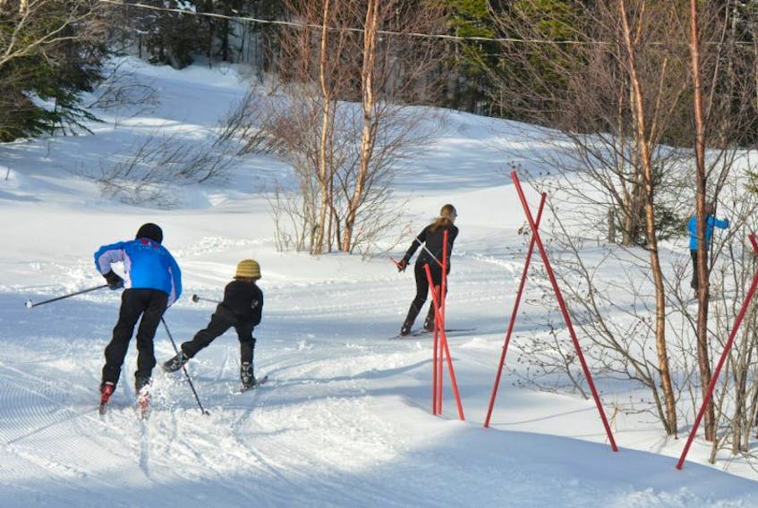 The Merrigan siblings, Isaac, Jamie, Alex and Daley, head out on the trails at Blow Me Down Trails in Corner Brook in this 2017 file photo.