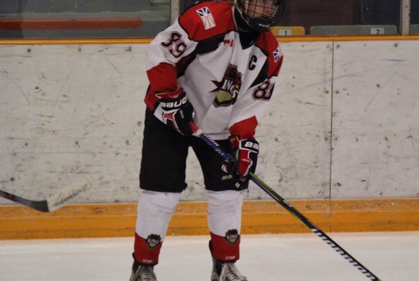 Kris Thomas, captain of the Western Kings for 2017-2018 season, is hoping to take his game to another level as a rookie forward with the Miramichi Timberwolves of the Maritime Junior A Hockey League this winter.