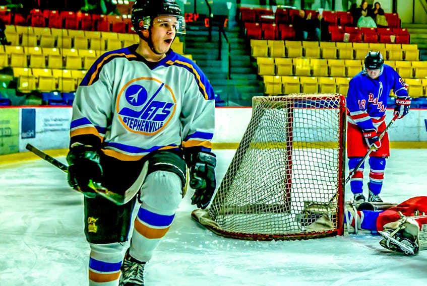 Saint John native Liam Frigault is loving life as a Stephenville Jet. He moved to Stephenville this year to attend school and was happy to hear there was senior hockey in town.