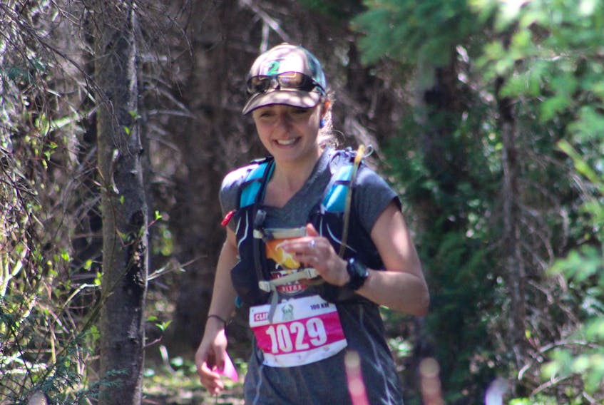 Danny Bujold photo
Steady Brook native Kelsey Hogan finished fourth overall and first on the female side in a field of 32 competitors Saturday at the Gaspesia 100 Ultra Trail in Perce, Que.