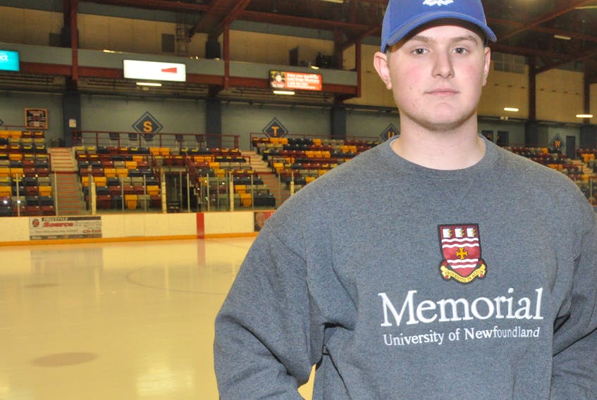 Brad Power is happy to be back playing with the Corner Brook Royals in the West Coast Senior Hockey League. The 19-year-old city native recently returned to the crease after a two-month layoff from a concussion.