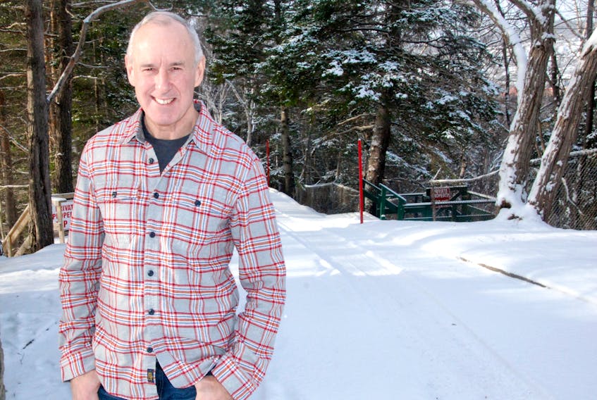 Ron MacLean poses for a photo near the Glynmill Inn in Corner Brook Wednesday morning. MacLean is in the city for Hockey Day in Canada celebrations.