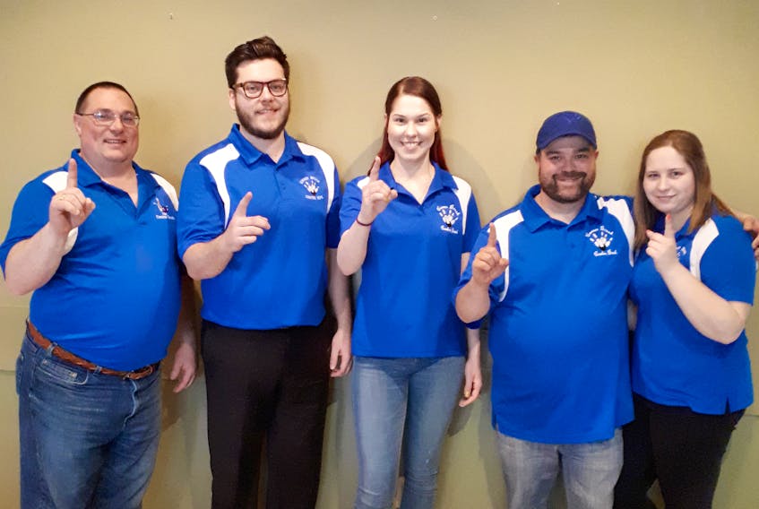 A team from corner Brook won the 2018 provincial Bowl Canada cup in Kelligrews and will now represent Newfoundland and Labrador at the national Bowl Canada Cup being held Edmonton in July. Team members include, from left, Robin Parsons, Philip Cave, Tiffany Fillier, Jamie Bennett and Heather Moss.
