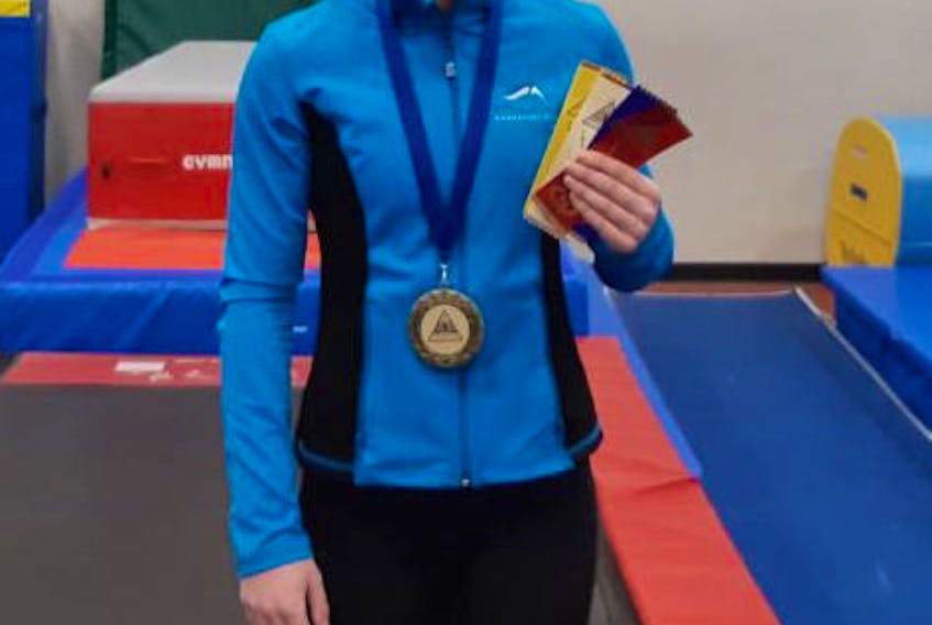 Saltos Gymnastics Club member Brianna Fortune took first place all-around in the Junior Olympic Level 7 open division at the Atamate Invitational hosted by Alta Halifax Gymnastics Club in Nova Scotia this past weekend. Featuring athletes from all over Atlantic Canada, Fortune was one of three Saltos gymnasts competing. Fortune was first in bars, second in floor, third in vault, and fourth in beam to earn her first-place all-around finish.