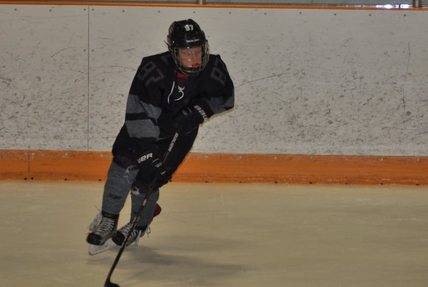 Ethan Janes is shown during a scrimmage game during AAA Peewee Western Kings practice in this November 2017 file photo at the Kinsmen Arena II.
