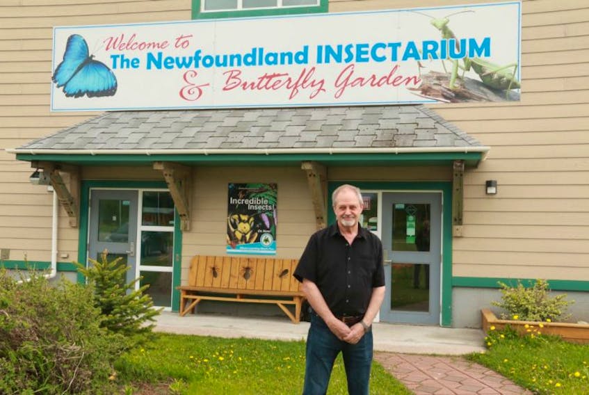 Lloyd Hollett is shown outside the Newfoundland Insectarium on Sunday.