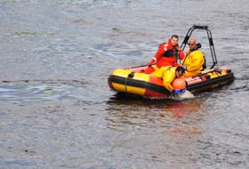Members of the Corner Brook Fire Department were out on the Humber River training on the department’s new rescue watercraft Monday morning.