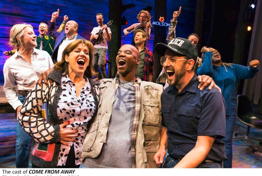 The cast from the Tony-nominated play “Come From Away.” Corner Brook couple Erin and Mark Smallwood will be in the audience at Radio City Music Hall to watch the awards show on Sunday.