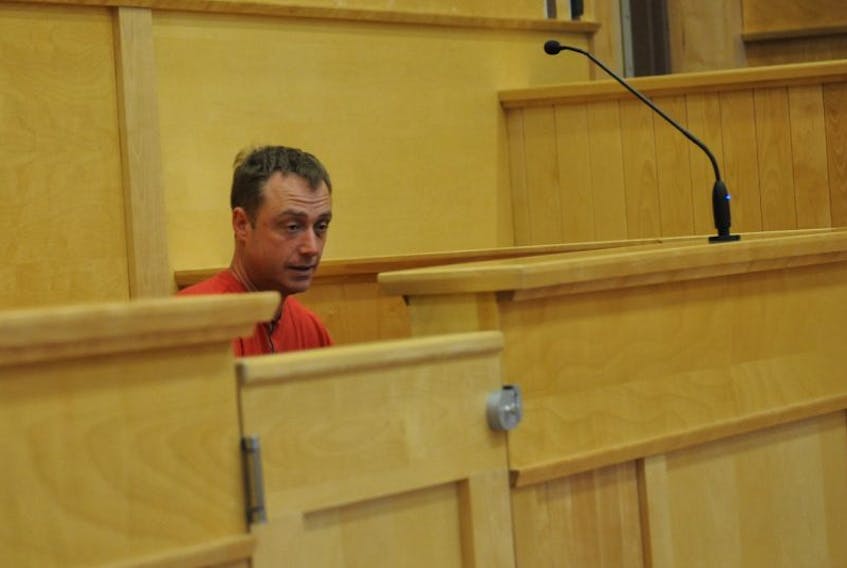 Jason Genge of Brig Bay is seen during an appearance at provincial court in Corner Brook Wednesday afternoon