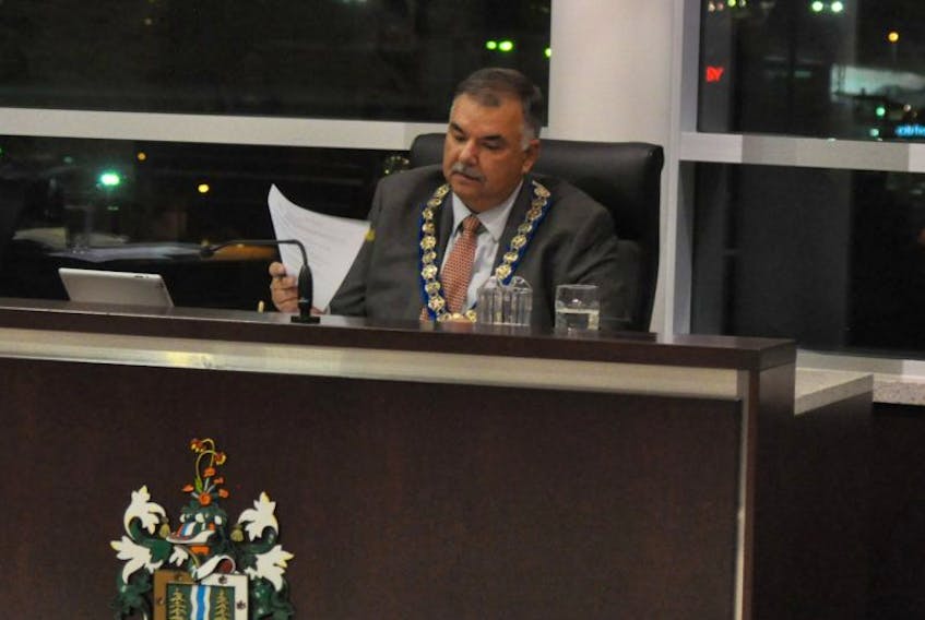 Corner Brook Mayor Charles Pender during Monday night’s meeting of city council at city hall.