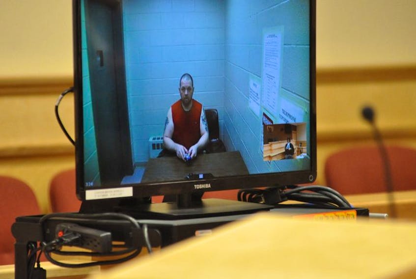 Peter Hoyles appeared via video from Bishop’s Falls for his sentencing hearing in the Supreme Court of Newfoundland and Labrador in Corner Brook on Thursday.