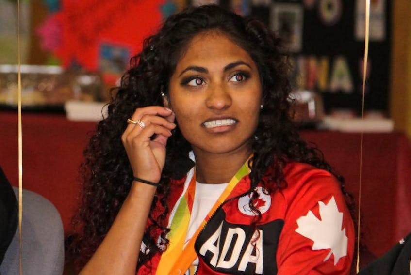 Katarina Roxon is seen in this file photo during an event in her honour after she returned home from the Paralympic Games.
