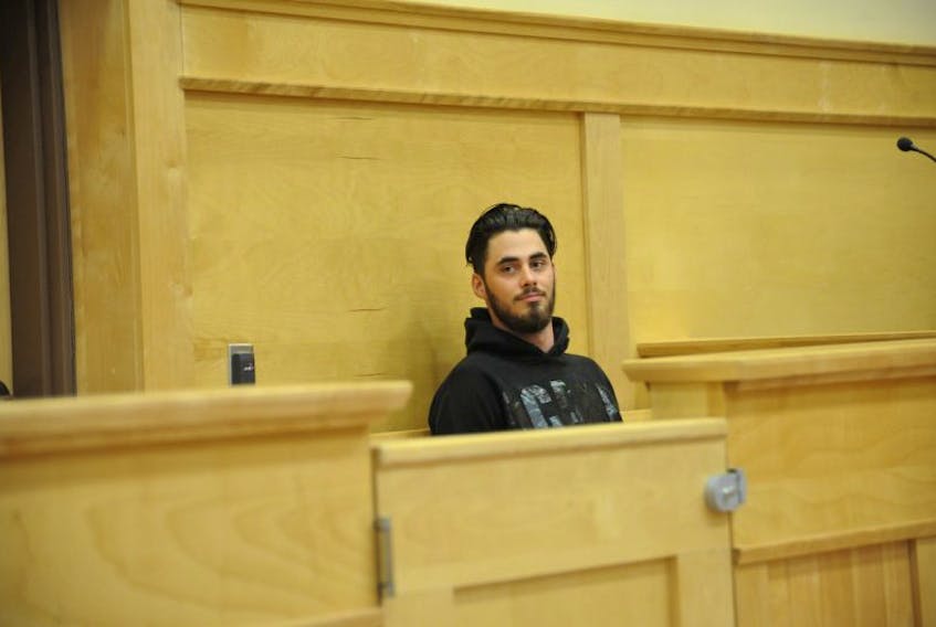 Spencer Gordon Bell makes an appearance at provincial court in Corner Brook Tuesday afternoon.