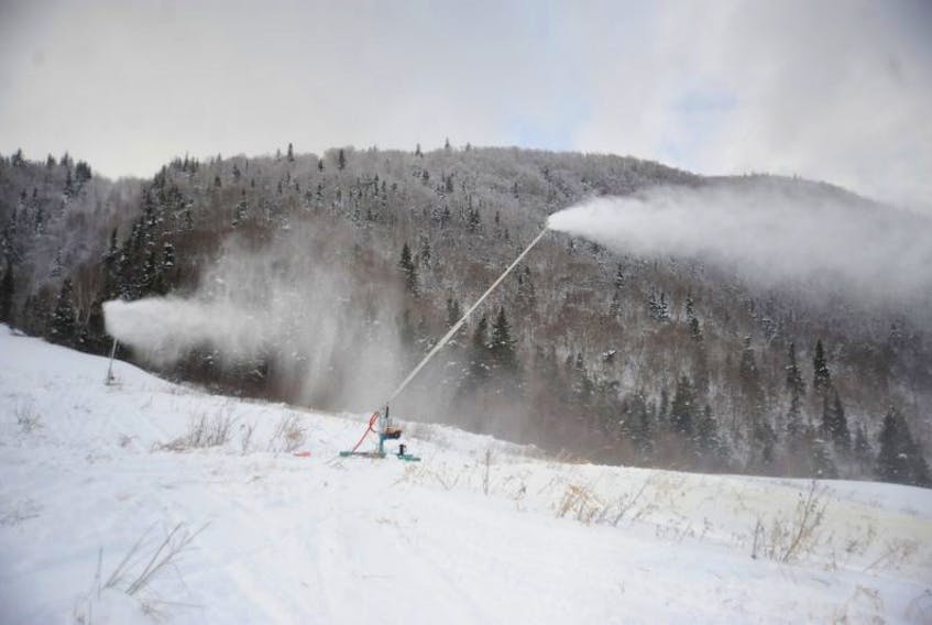 The snow guns at Marble Mountain were fired up for the first time this season Thursday. The ski hill has had a healthy dose of natural snow and plans to open for business Dec. 26.
