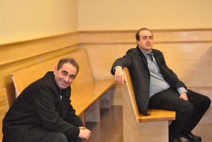 Bruce Hickey (right) and Terrance Gallant of Benoit’s Cove appeared in Newfoundland Supreme Court in Corner Brook on Thursday along with their co-accuseds, Jean Mondoux and Andre Seguin, of Ontario.