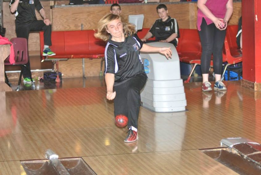 Corner Brook native Jordan Park practices with teammates on the lanes at the Corner Brook Centre Bowl during a recent practice in preparation for the 2017 YBC nationals in Gatineau.