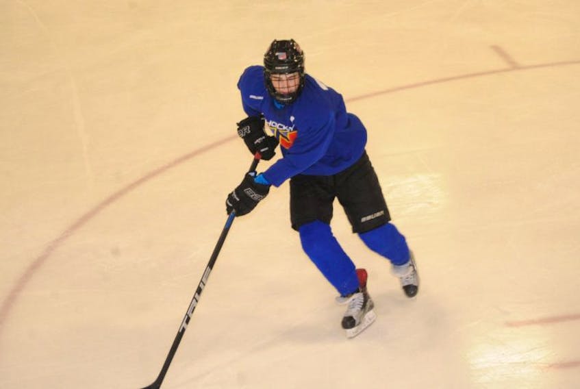 Mark Hillier is shown during a Western AAA Bantam Kings practice in December 2016.