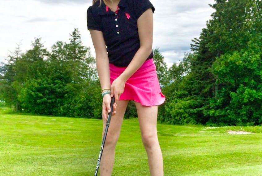 Paige Allen of Corner Brook, a member at Blomidon Golf Club, won her third-straight bantam girls crown on the 2017 Tely Junior Golf Tour with a 63 round at the Gander Junior Invitational Tuesday afternoon at the Gander Golf Club.