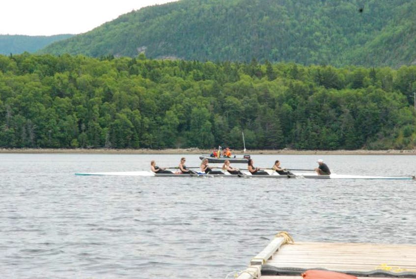 The Barry Group in true form at the 2017 Humber Valley Regatta. The Barry Group women’s crew won gold in a showdown with Nexxbar of St. John’s with a final clocking of 6:53.48 Saturday at Brake’s Cove.
