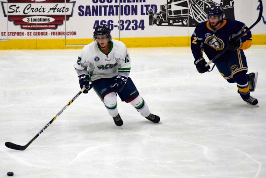 Lucas McKay, traded from the Aces to the Timberwolves, will miss the first round of the Maritime Hockey League playoffs.