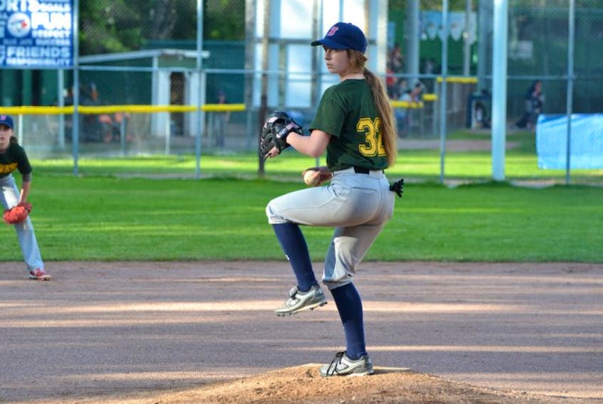 Shilo Chislett, a Kippens native, is seen in action for the Corner Brook Barons 14U team at the 2017 Mary Tavenor Memorial Baseball Tournament held earlier this month at Jubilee Field in Corner Brook.