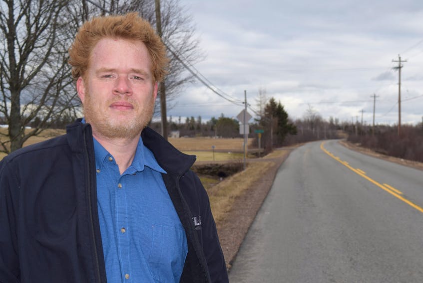 Debert resident Kevin Lumsden is concerned about his daughter being forced to walk nearly one kilometre along a busy road to meet her school bus in the early morning darkness, putting her safety at risk.