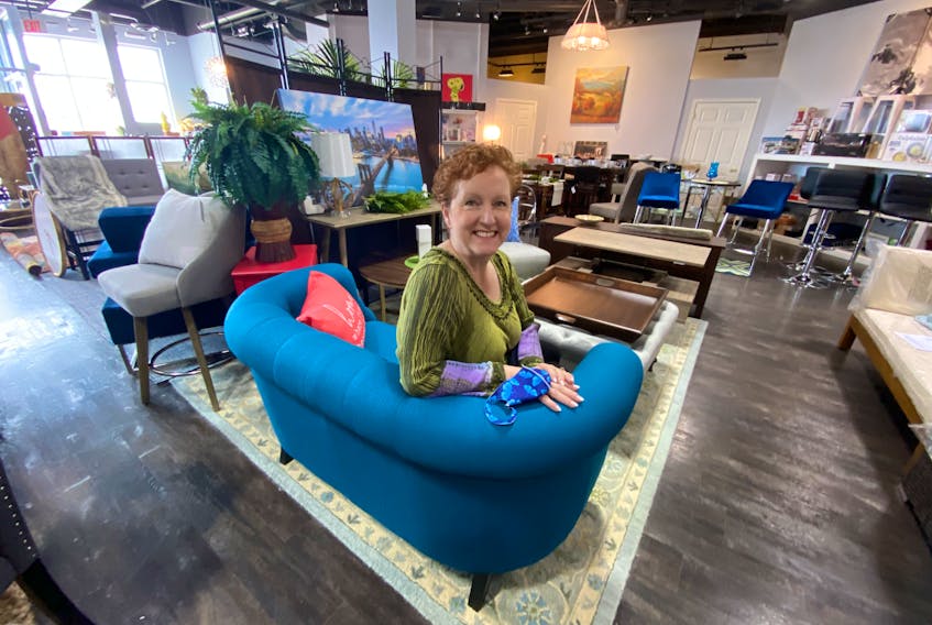 Jean Vallillee of Eden's Home Decor in Yarmouth says the business, which opened in June 2019, has exceeded her expectations and that even with the COVID pandemic, things are stronger than ever. TINA COMEAU PHOTO