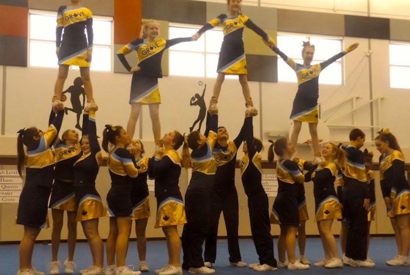 Two cheerleading teams from Yarmouth Consolidated Memorial High School and one from the Maple Grove Education Centre will be presenting a showcase of routines on Sunday, May 1 at the Yarmouth high school
