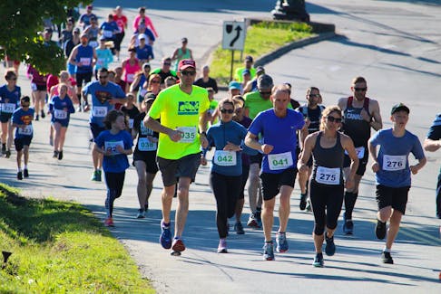 An image from the Yarmouth Marathon of 2018, runners making their way up Vancouver Street. This year’s race has been cancelled, but a virtual option is still planned. ERIC BOURQUE
