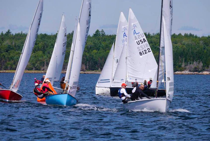 Sailors compete during the 2019 International Albacore Championship sailing regatta hosted by the Shelburne Harbour Yacht Club (SHYC) from Aug 24 to 30. Pauline Rook photo