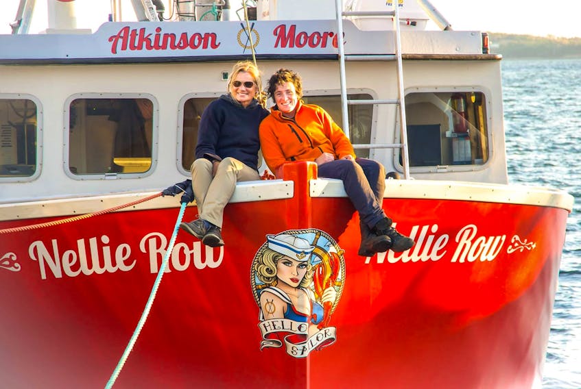 Gail Atkinson, left, and Kath Moore will be fishing with an all female crew this season in LFA 33 aboard the Nellie Row.