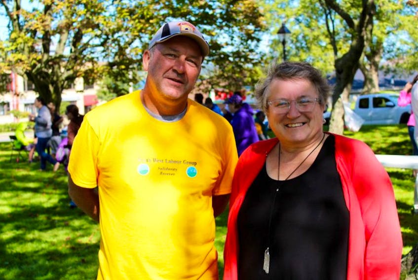 Jim Laverie and Nan McFadgen were the main speakers for the Labour Day event held Sept. 4 in Yarmouth's Frost Park, an annual initiative of the South West Labour Group.