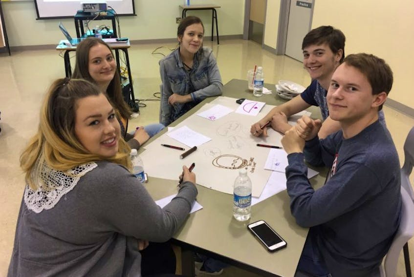 Students at Barrington Municipal High School took part in a session on branding Barrington and what their community meant to them.