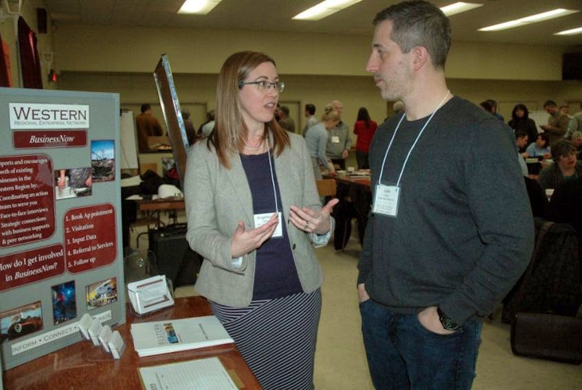 Angélique LeBlanc, CEO of the Western Regional Enterprise Network, and Jules LeBlanc, president of Ocean Pride Fisheries in Lower Wedgeport, were among those on hand for the Western REN’s third annual stakeholders summit March 7 in Meteghan.