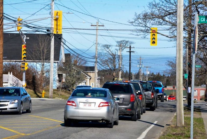 Traffic lights were installed again at the intersection of Starrs Road and Brunswick Street in Yarmouth in mid-April.