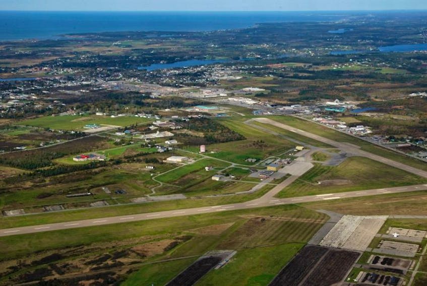 Aerial shot of the Yarmouth International Airport