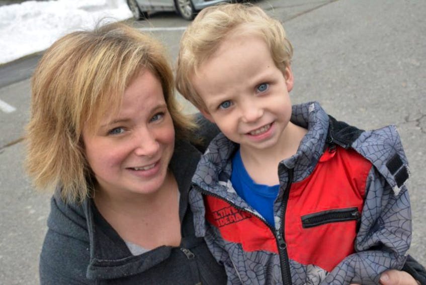 Krista Christie with her son Hunter, who has a form of leukemia. She says families like hers are impacted by the lack of pediatrician services in Yarmouth.